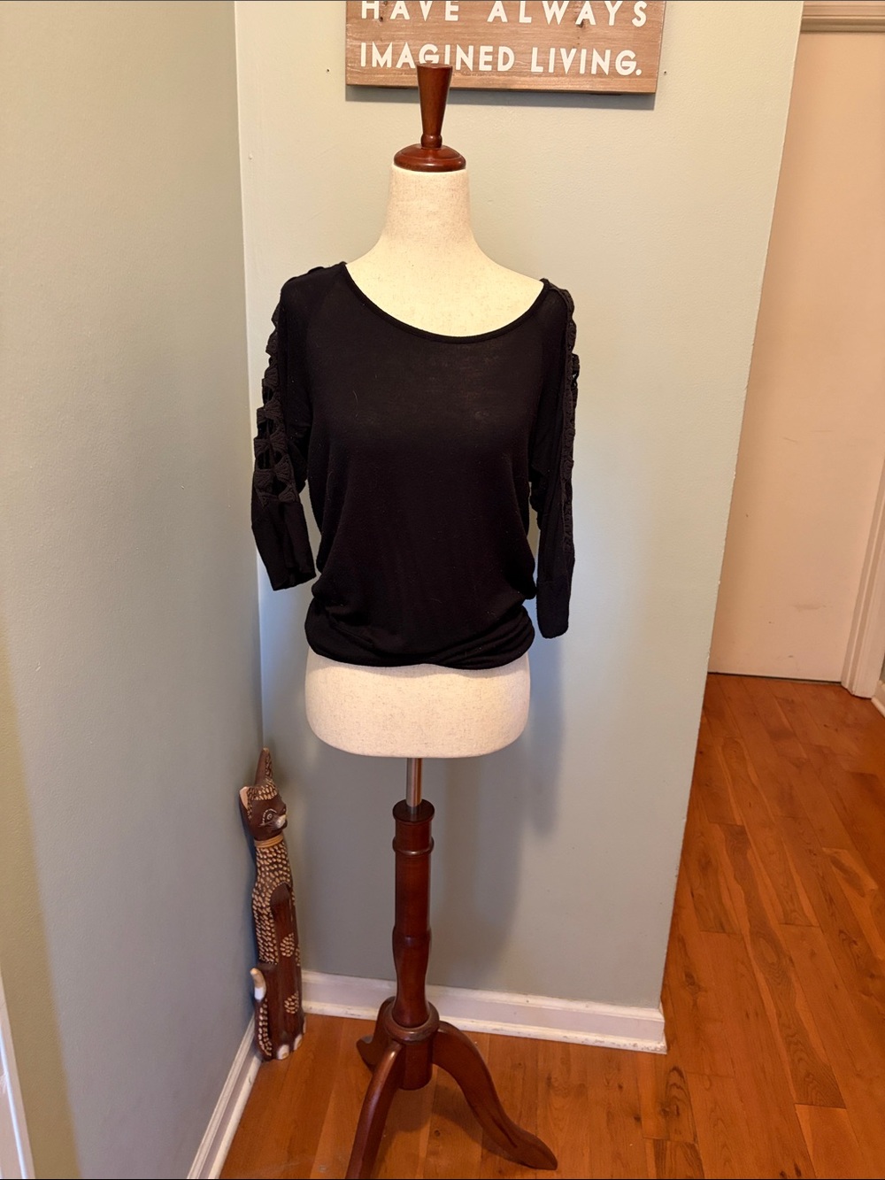 Black top with cute sleeves